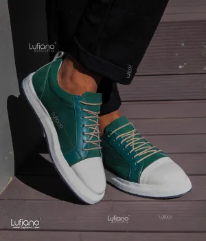 217 - Lufiano Leather Sneaker- Green-White