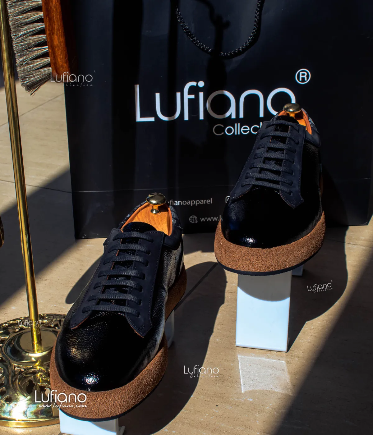 223 - Lufiano Leather Sneaker- Black