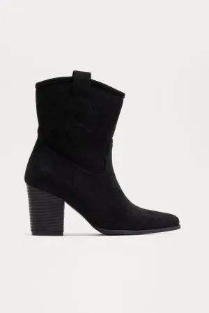 Augusta Cowboy Booties - Black