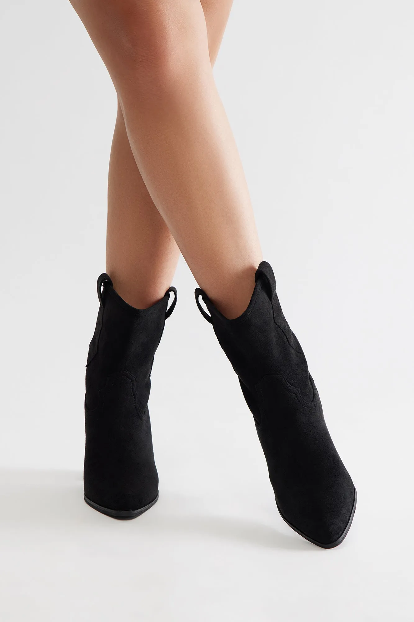 Augusta Cowboy Booties - Black