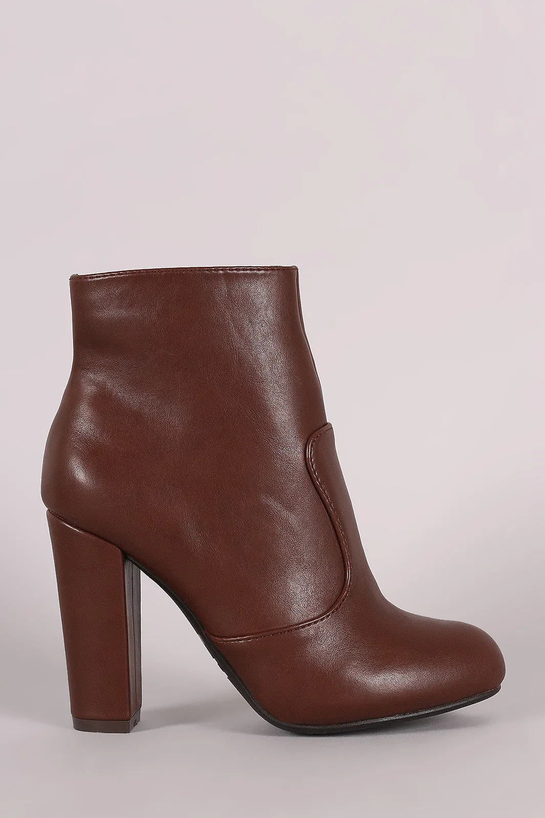 Bamboo Plain Chunky Heeled Ankle Boots