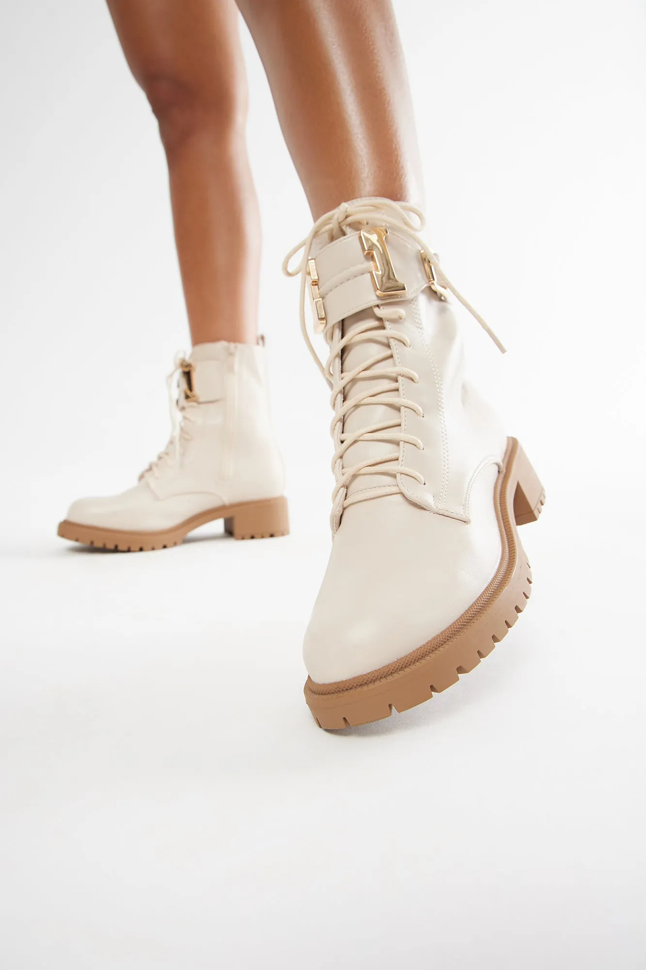 Blade Combat Boots - Beige