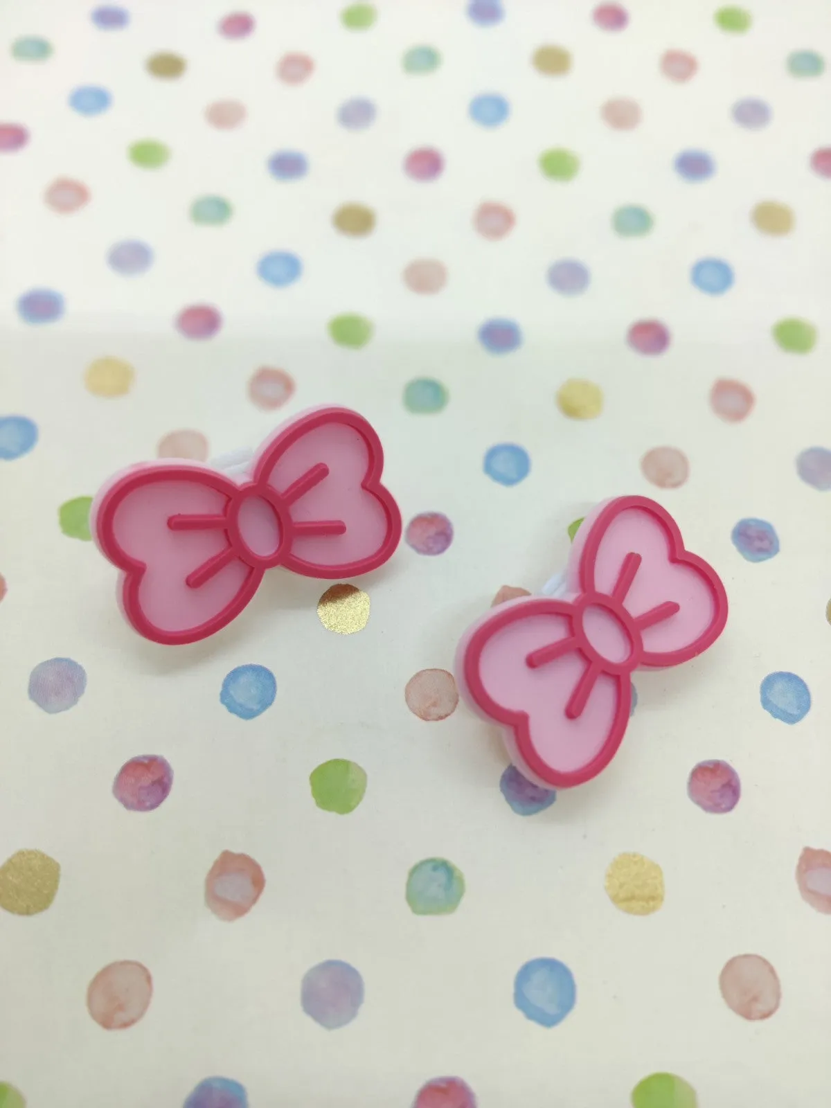 BOW SHOE CHARMS - PINK