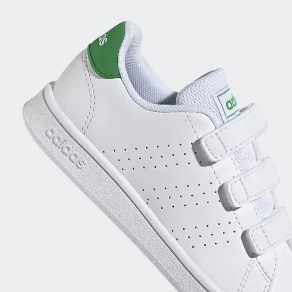 BOYS WHITE AND GREEN VELCRO SNEAKERS