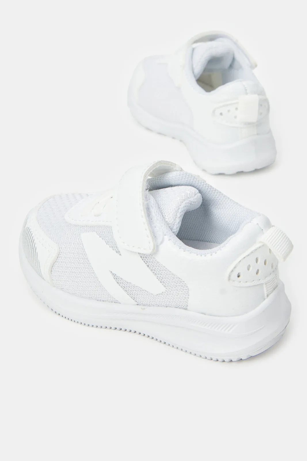 Boys White Strap Trainers