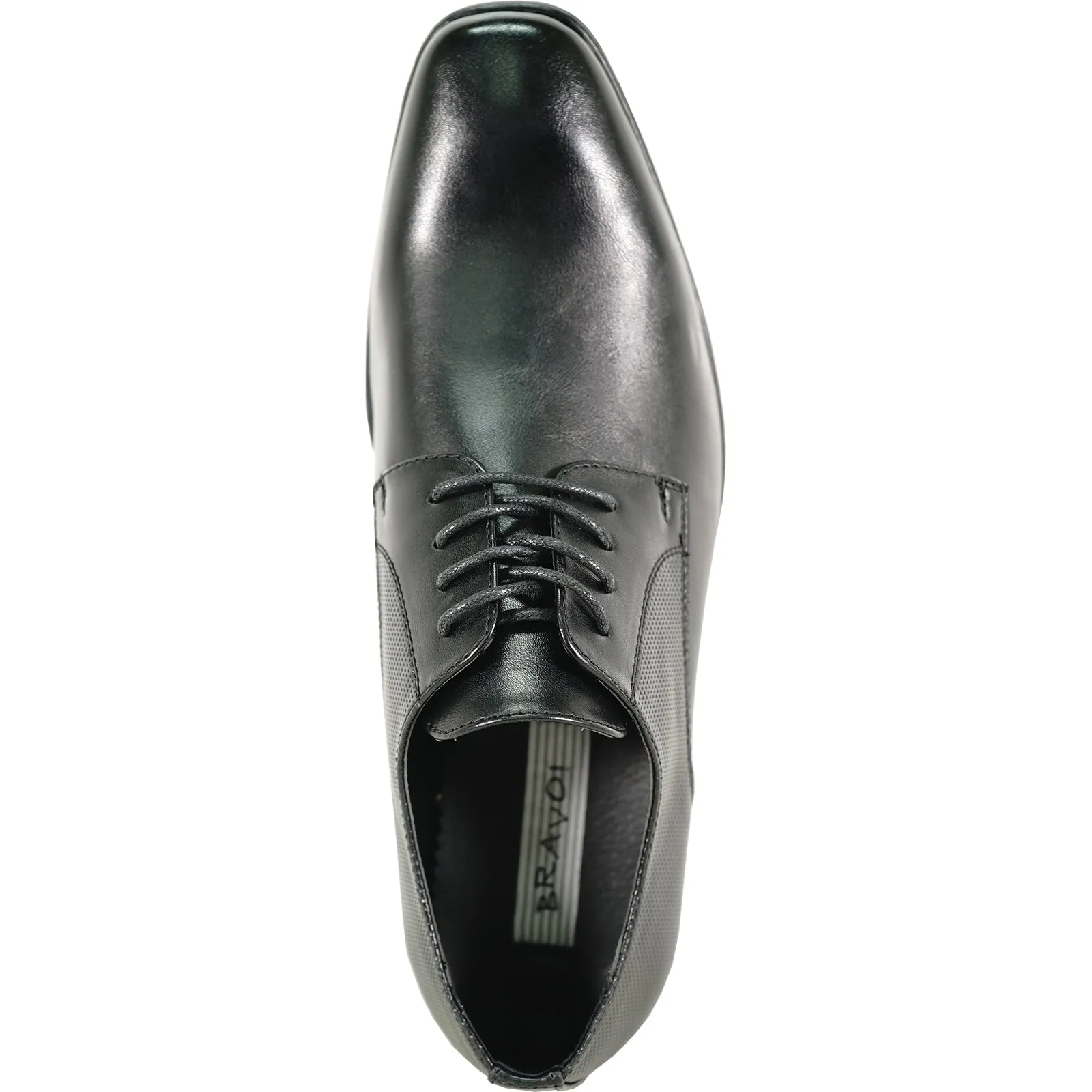 BRAVO Men Dress Shoe KING-7 Oxford Shoe BLACK - Medium and Wide Width Available