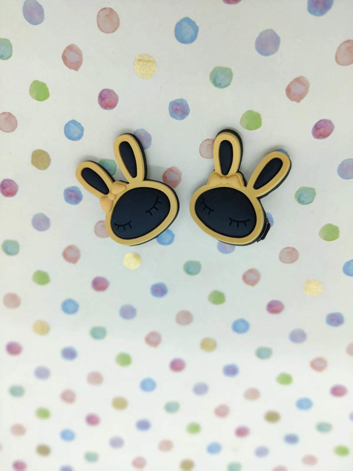 BUNNY SHOE CHARMS - BLACK