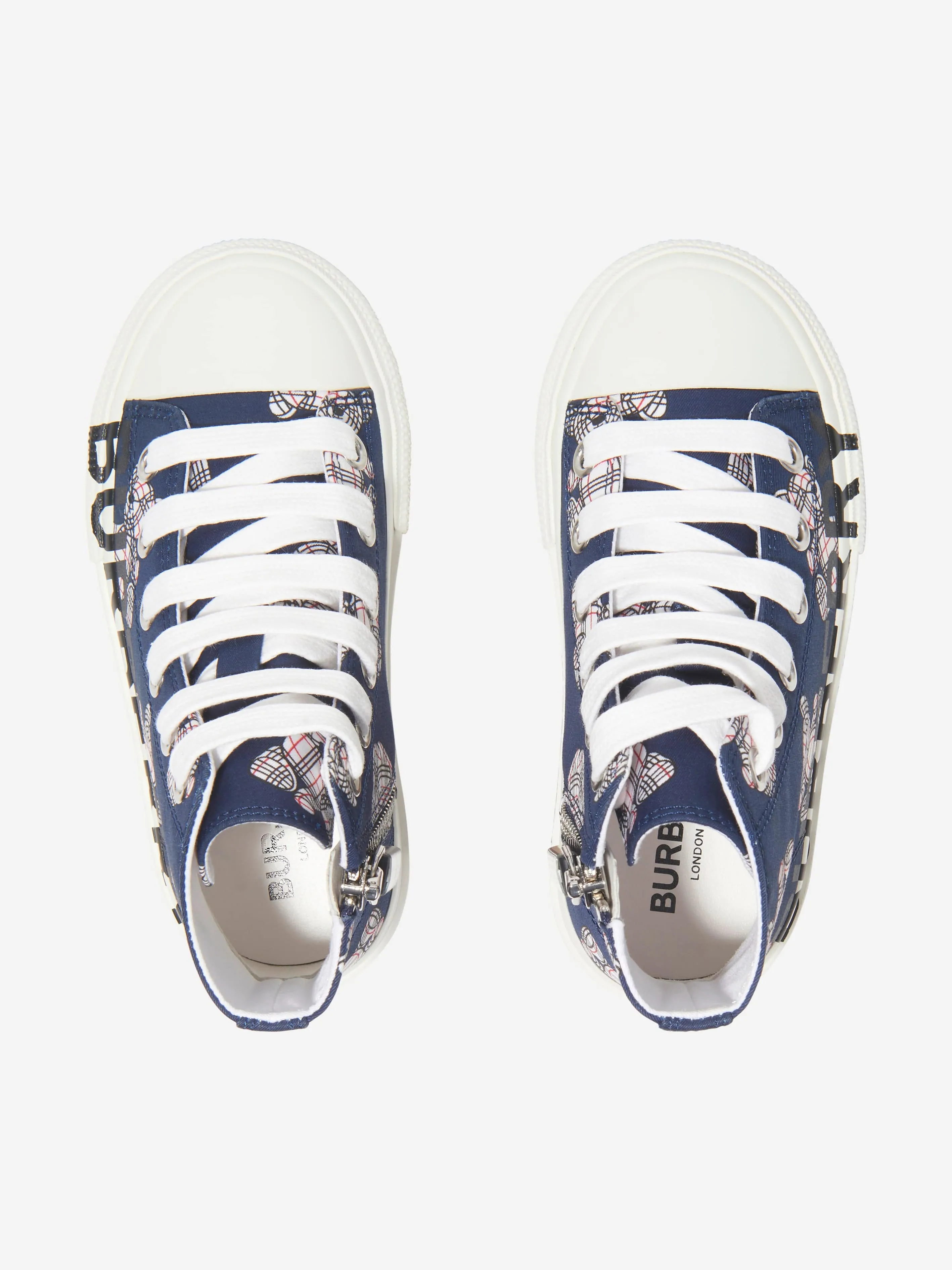 Burberry Kids Logo Print High Top Trainers