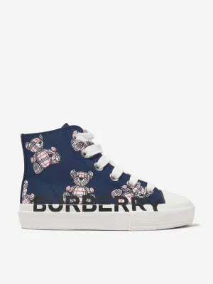 Burberry Kids Logo Print High Top Trainers