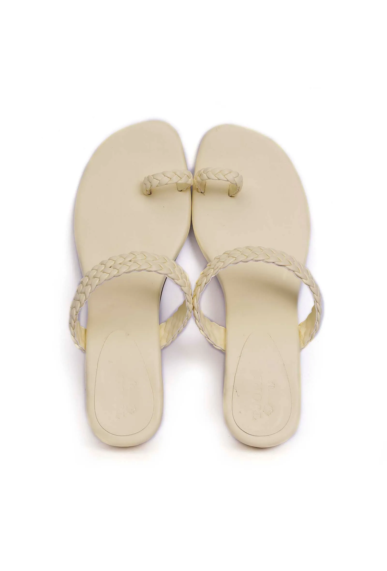 Cream White Knotted Cruelty Free Leather Sandals