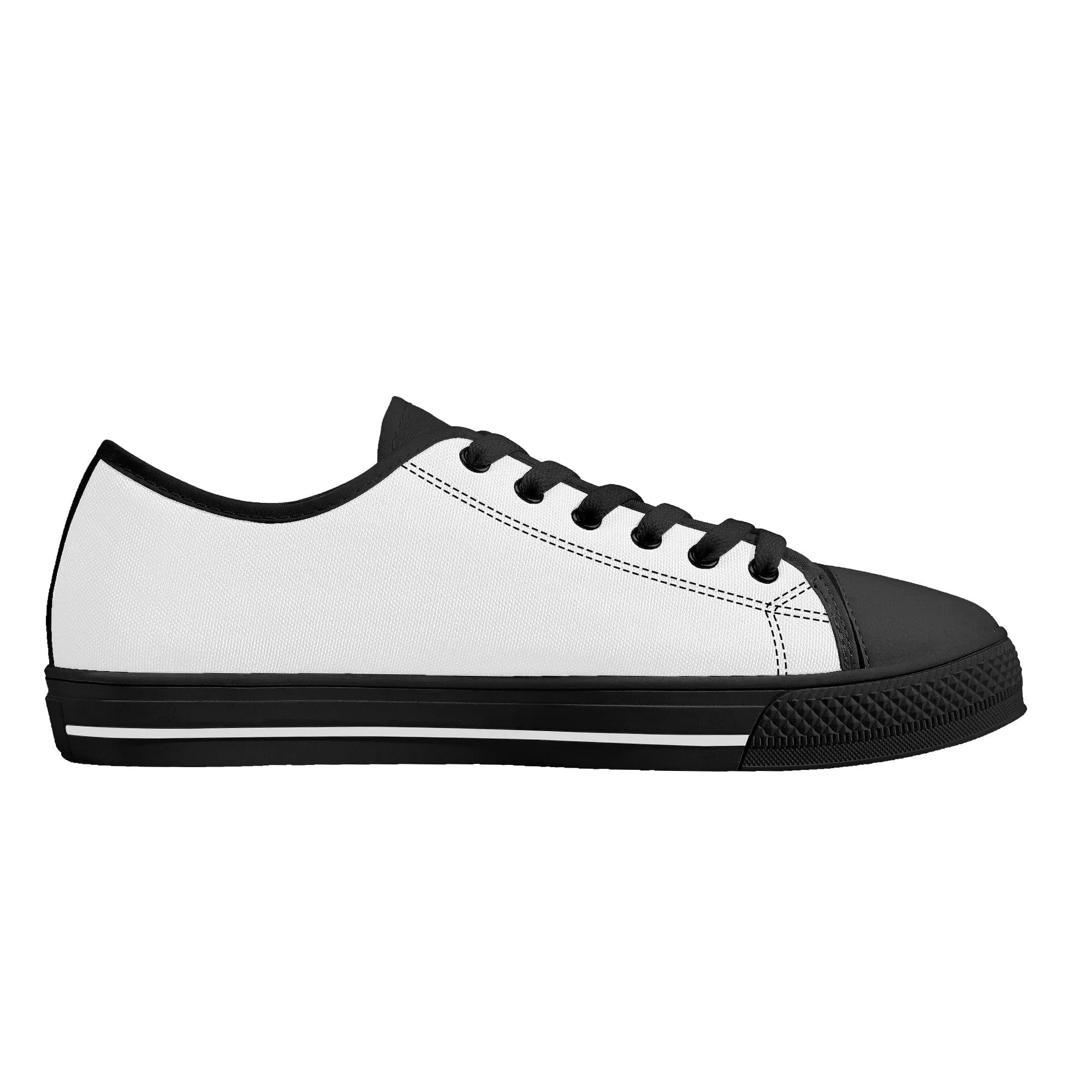 Custom Low Top Canvas Shoes - Black D24