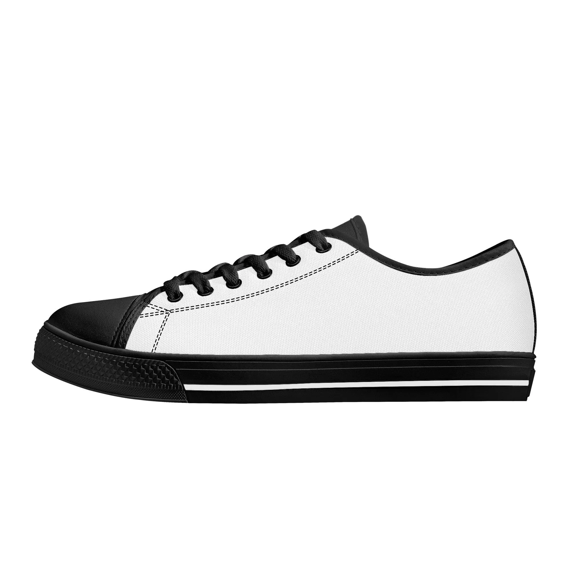 Custom Low Top Canvas Shoes - Black D24