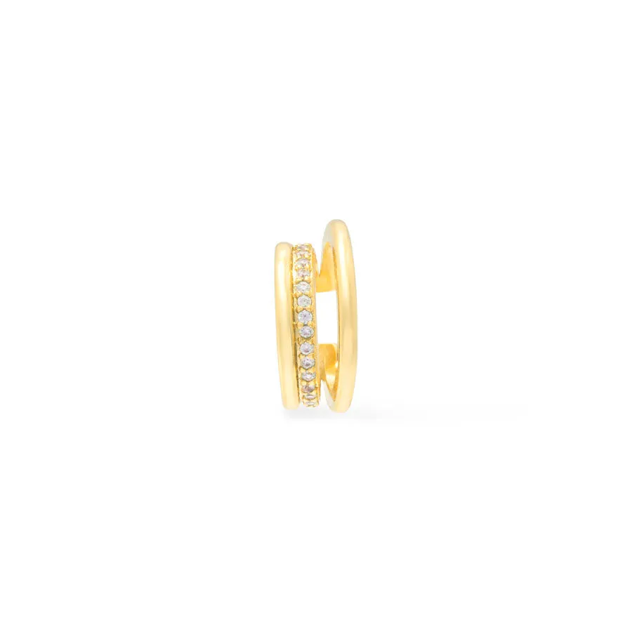 Double Pave Gold 9mm Ear Cuff