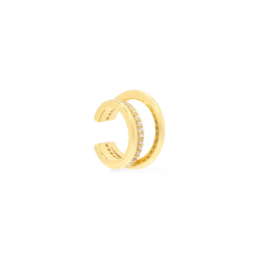 Double Pave Gold 9mm Ear Cuff