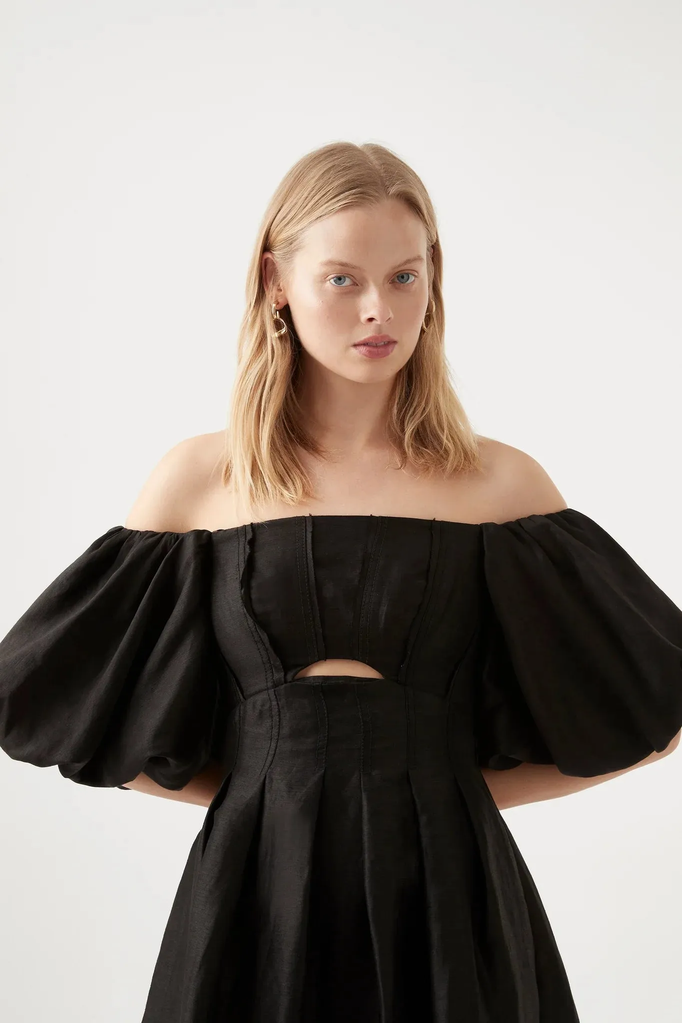 Eugenie Off Shoulder Midi Black