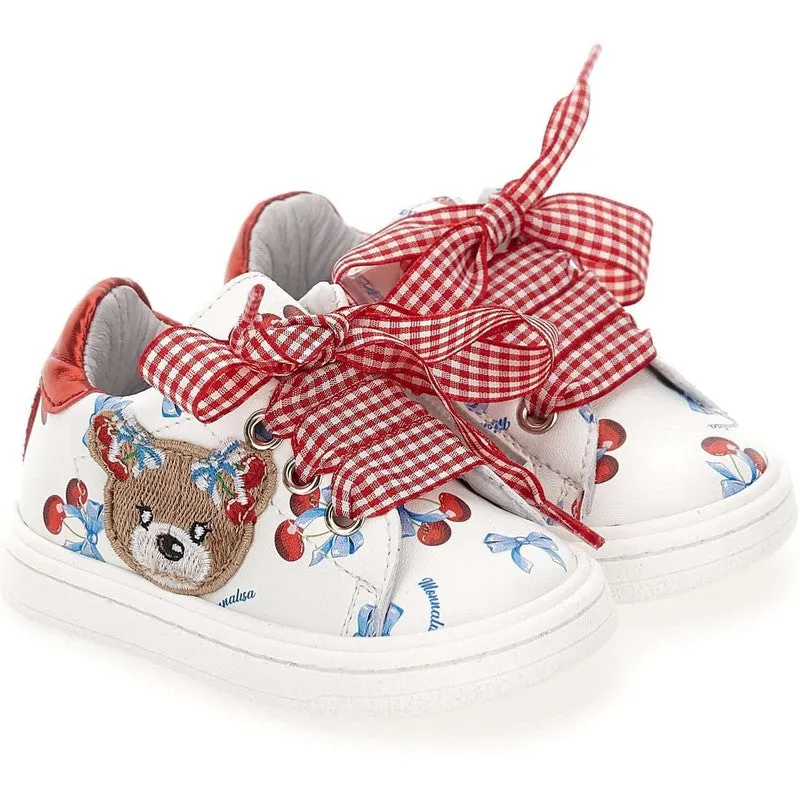 Girls White Teddy Trainers