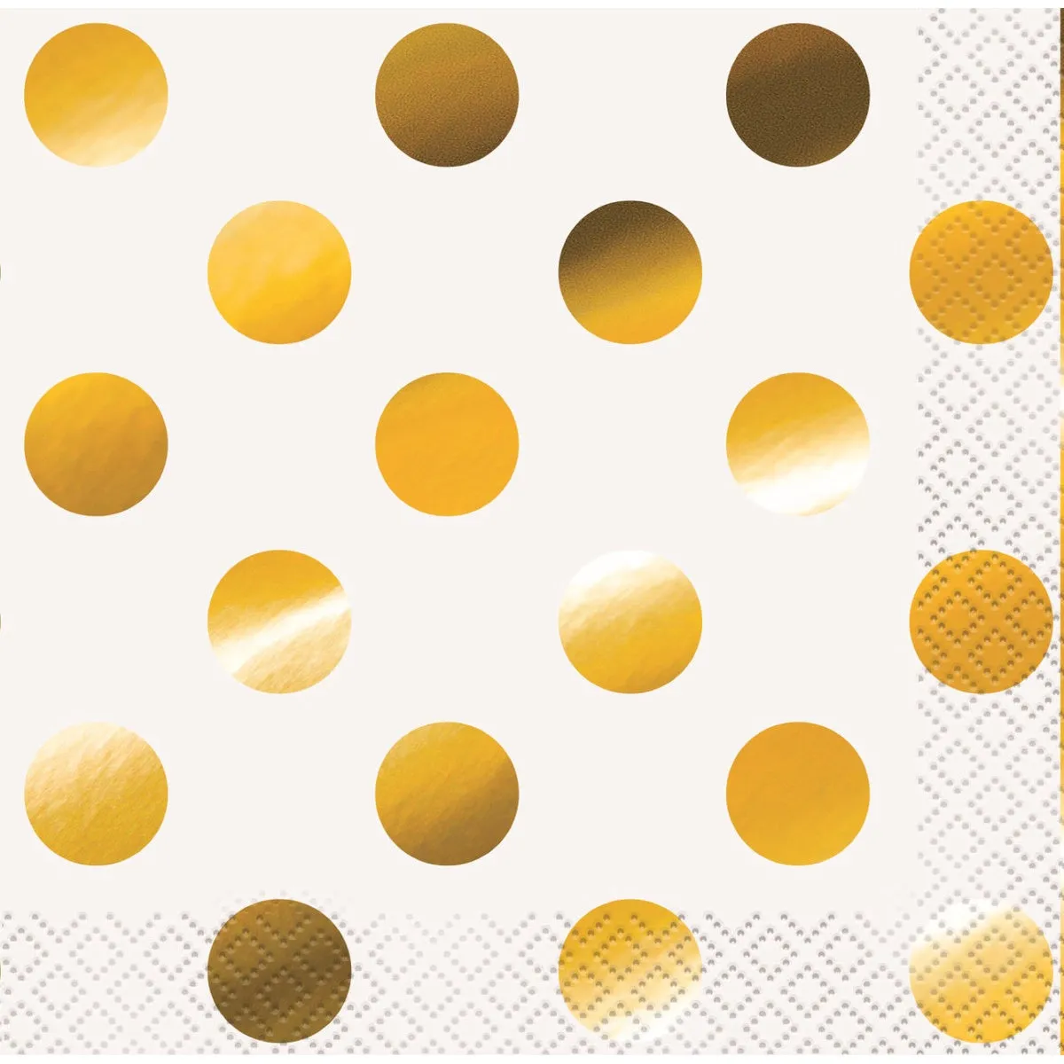 Gold Dots Napkins - Beverage 16 Pkt