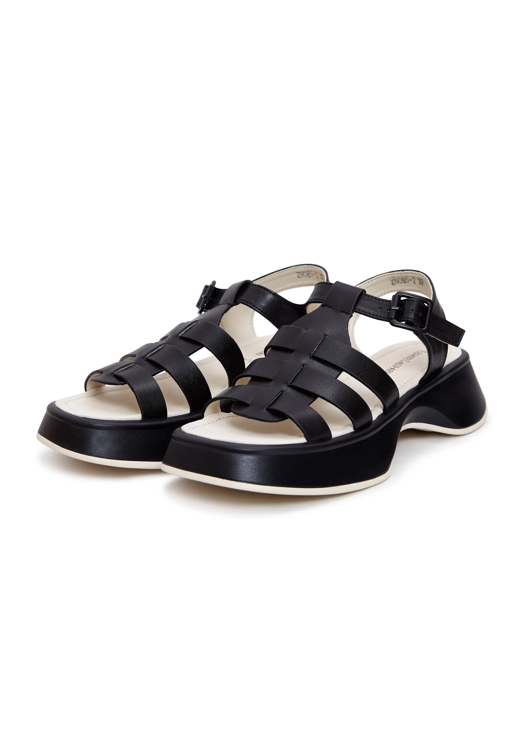 Leather Platform Sandals Joanna - Black