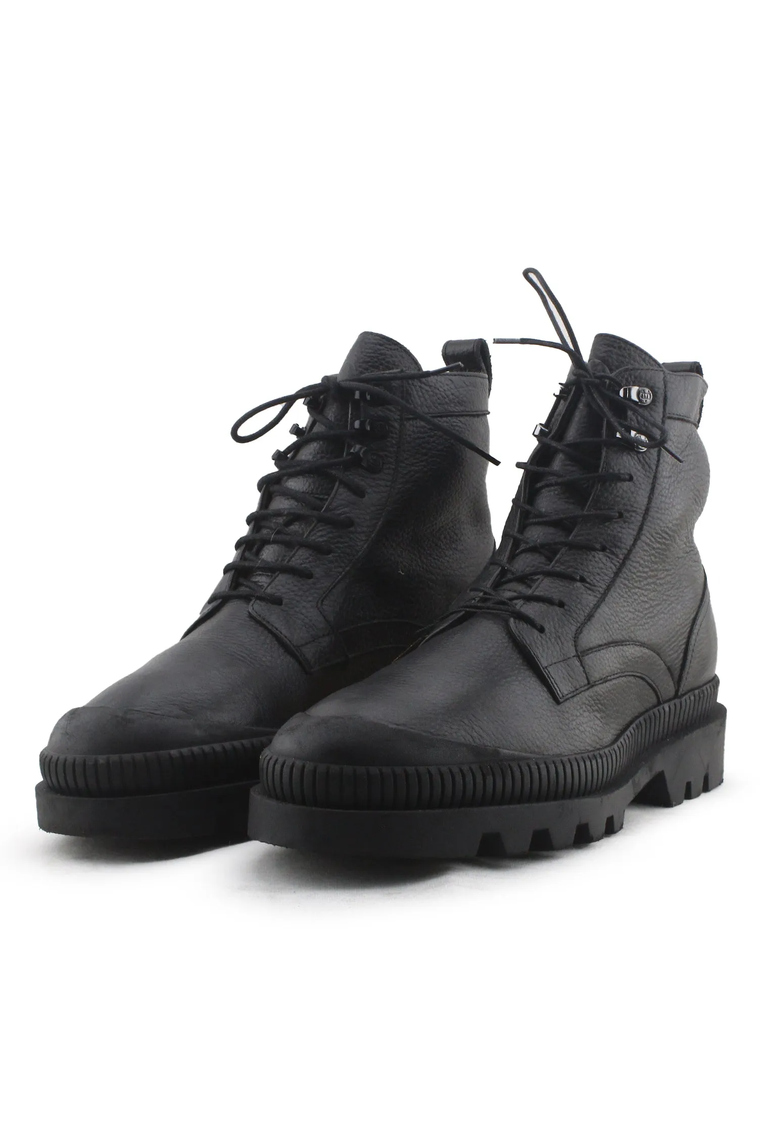 Massimo Dutti Laces Combat Boots | 100% Authentic Leather