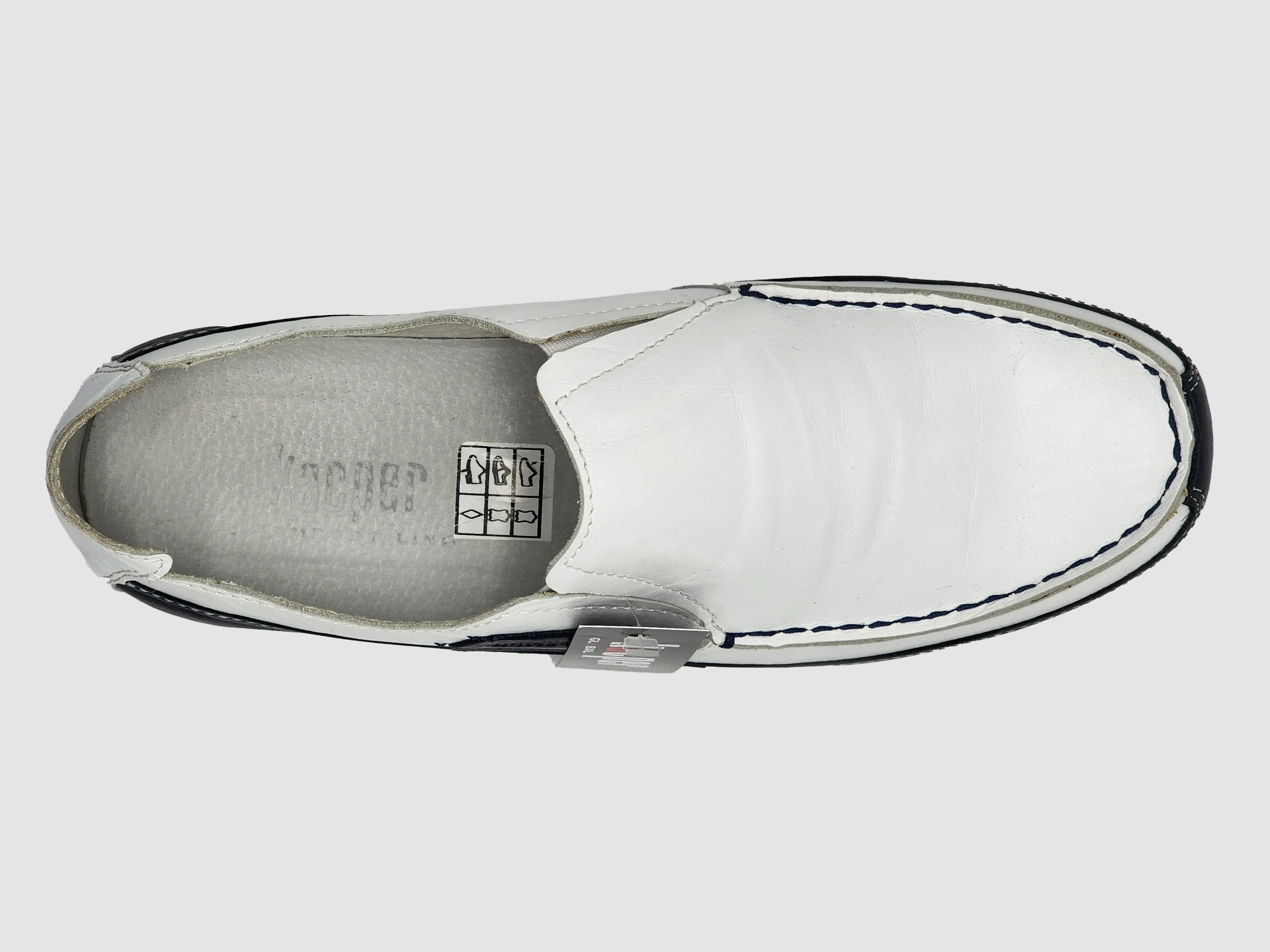 Men's Dockside Slip-On Leather Boat Shoes - White