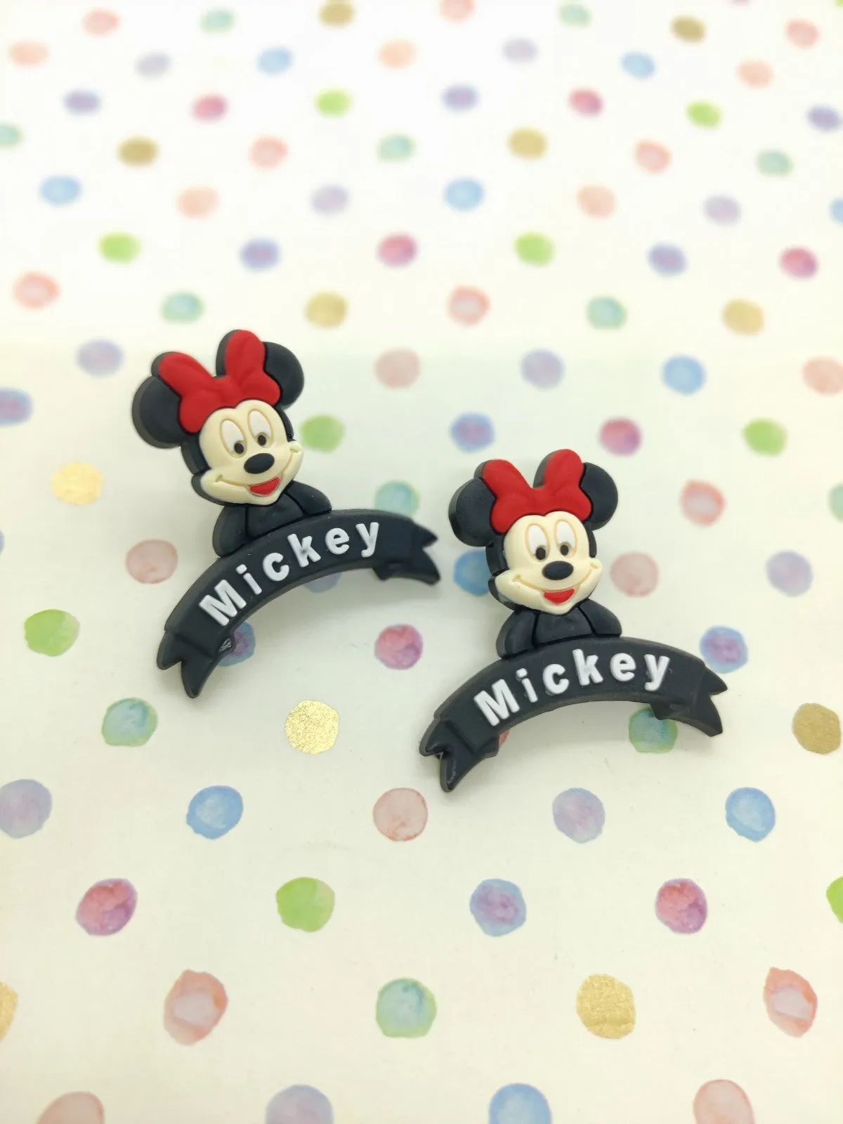 MICKY MOUSE SHOE CHARMS - BLACK