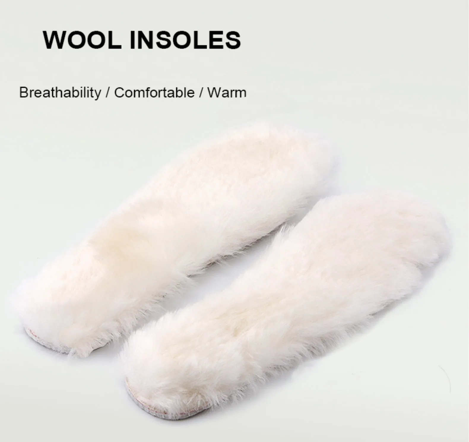 Natural Wool Insoles-100% Real Sheepskin (Women Size: 11)