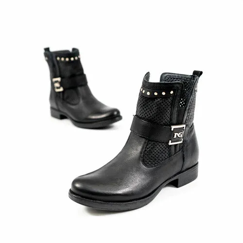 NeroGiardini Ankle Boots with Mesh Detail in Black