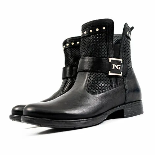 NeroGiardini Ankle Boots with Mesh Detail in Black