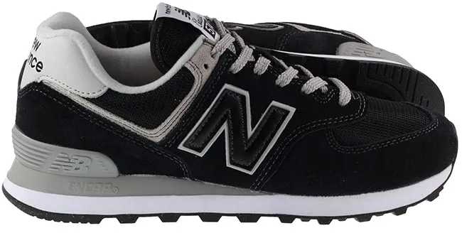 New Balance Trainers Mens 574 Black White