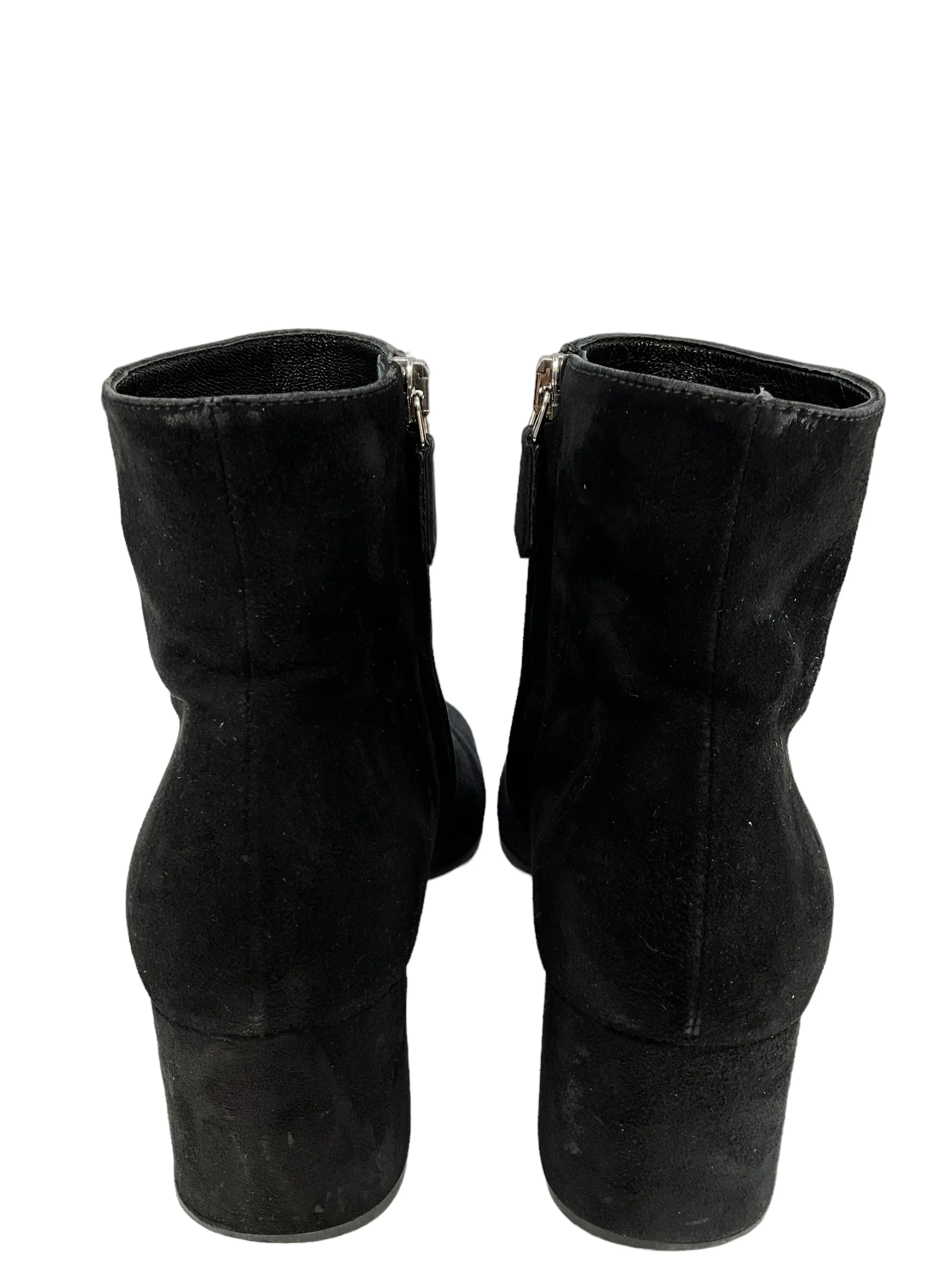 Prada Black Suede Booties Size 6.5