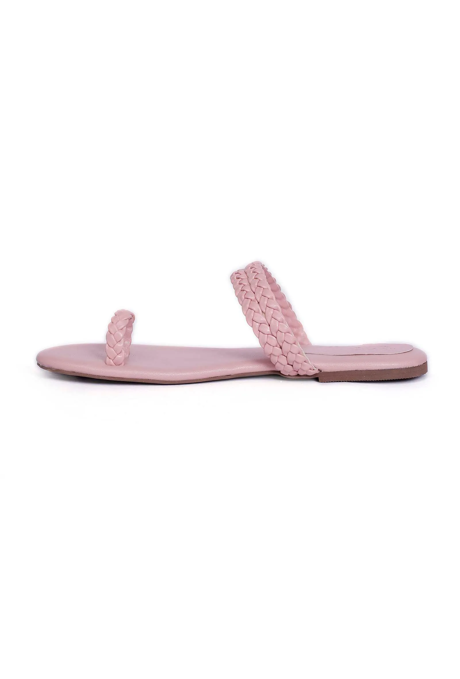 Rose Pink Knotted Cruelty Free Leather Sandals