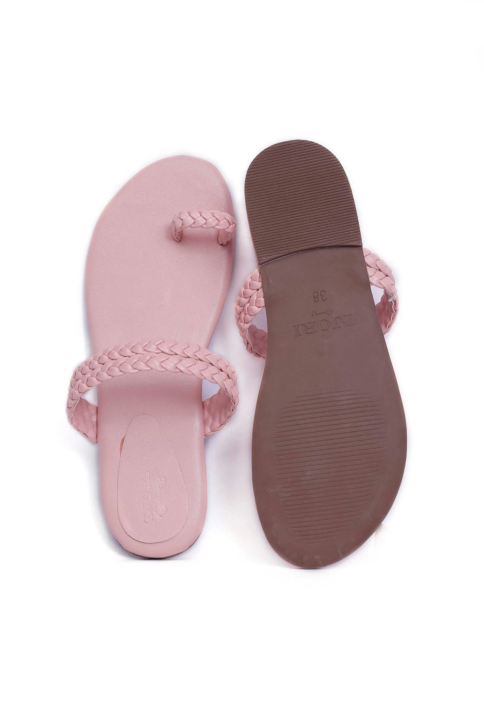 Rose Pink Knotted Cruelty Free Leather Sandals