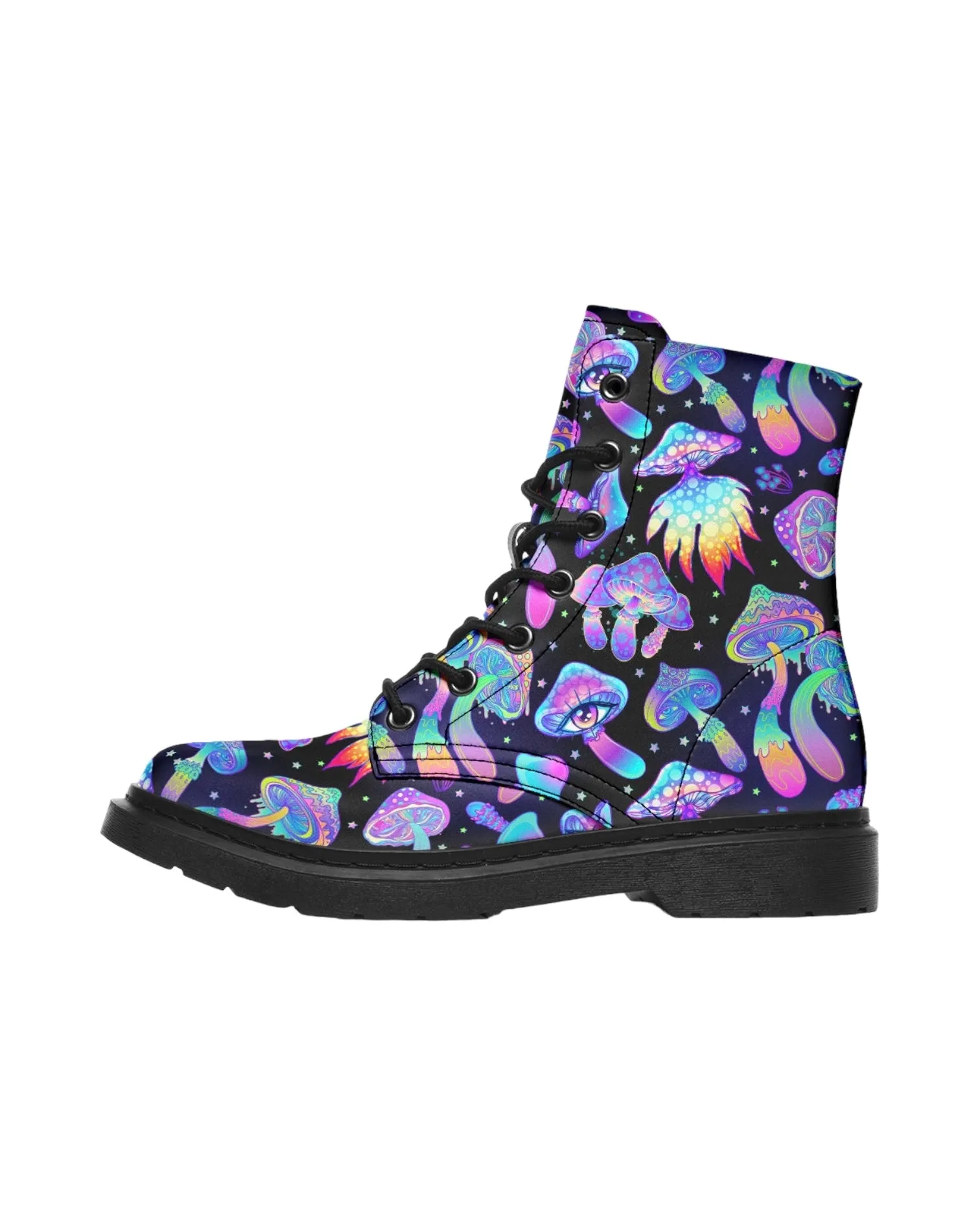 Shroomin Black Combat Festival Boots