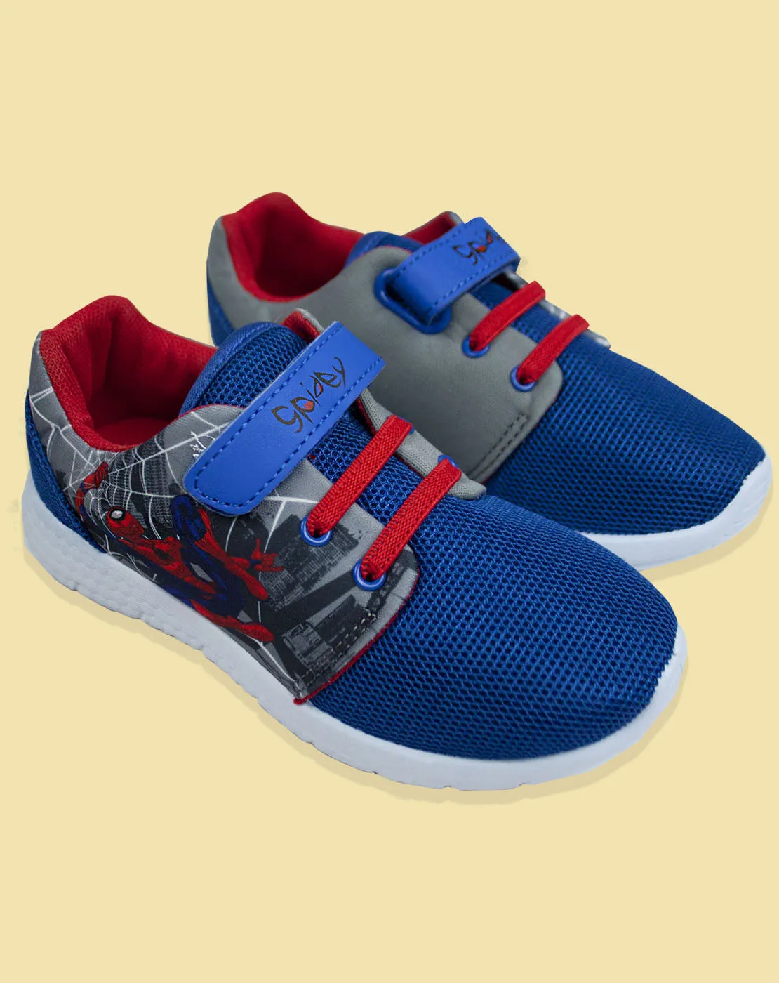 Spider-Man Boy's Kids Casual Grey Blue Trainer Shoes Footwear