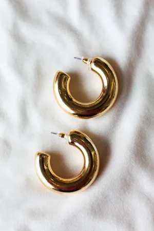 Statement Tube Hoops- Gold