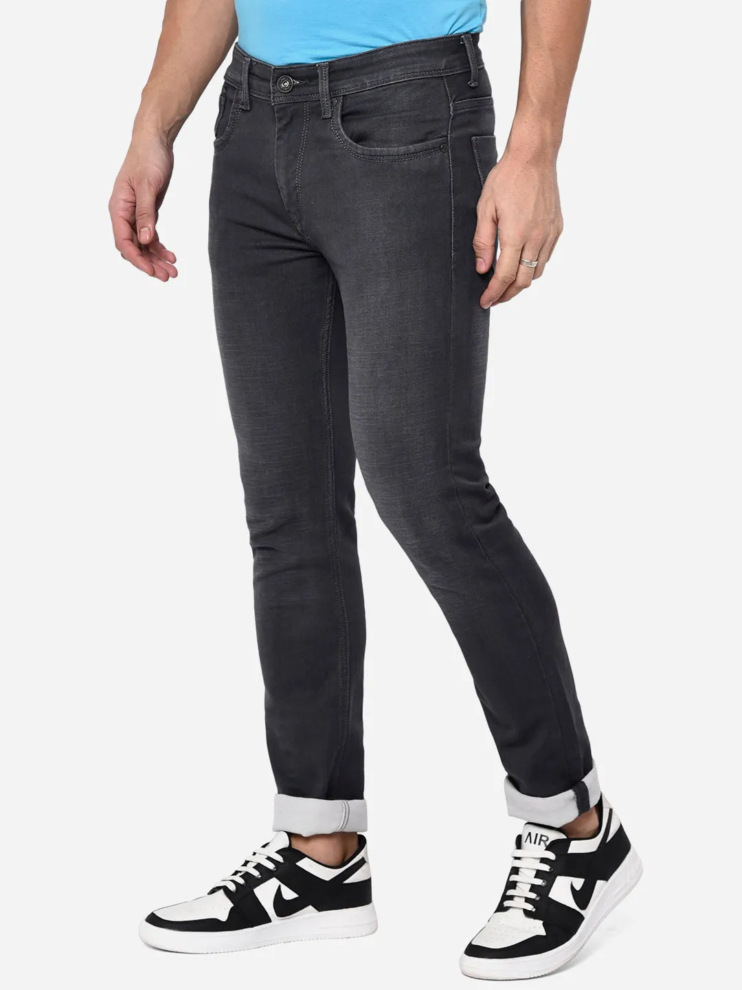 Steelpe Grey Washed Slim Fit Jeans | JadeBlue