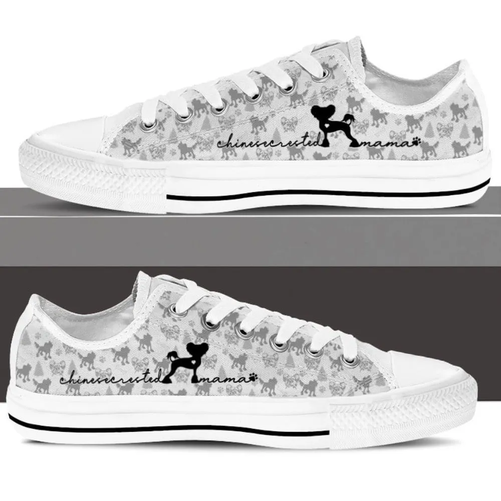 Stylish Chinese Crested Dog Low Top Shoes - Perfect For Dog Lovers, Dog Printed Shoes, Canvas Shoes For Men, Women