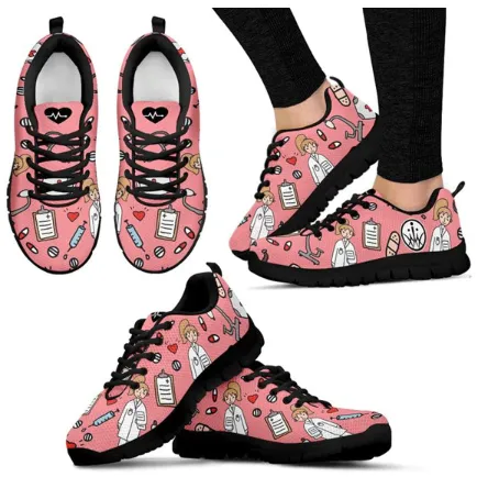 Women Canvas Cartoon Sketch Print Air Mesh Casual Shoes