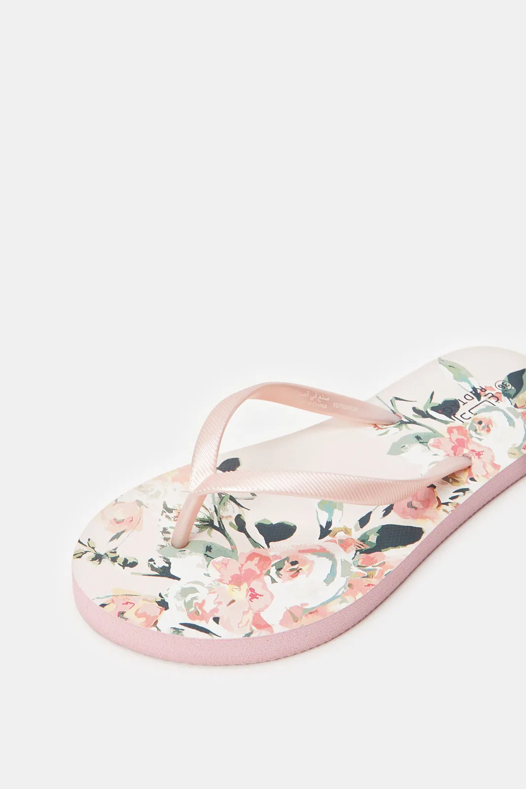 Women Pink Floral Flip Flop