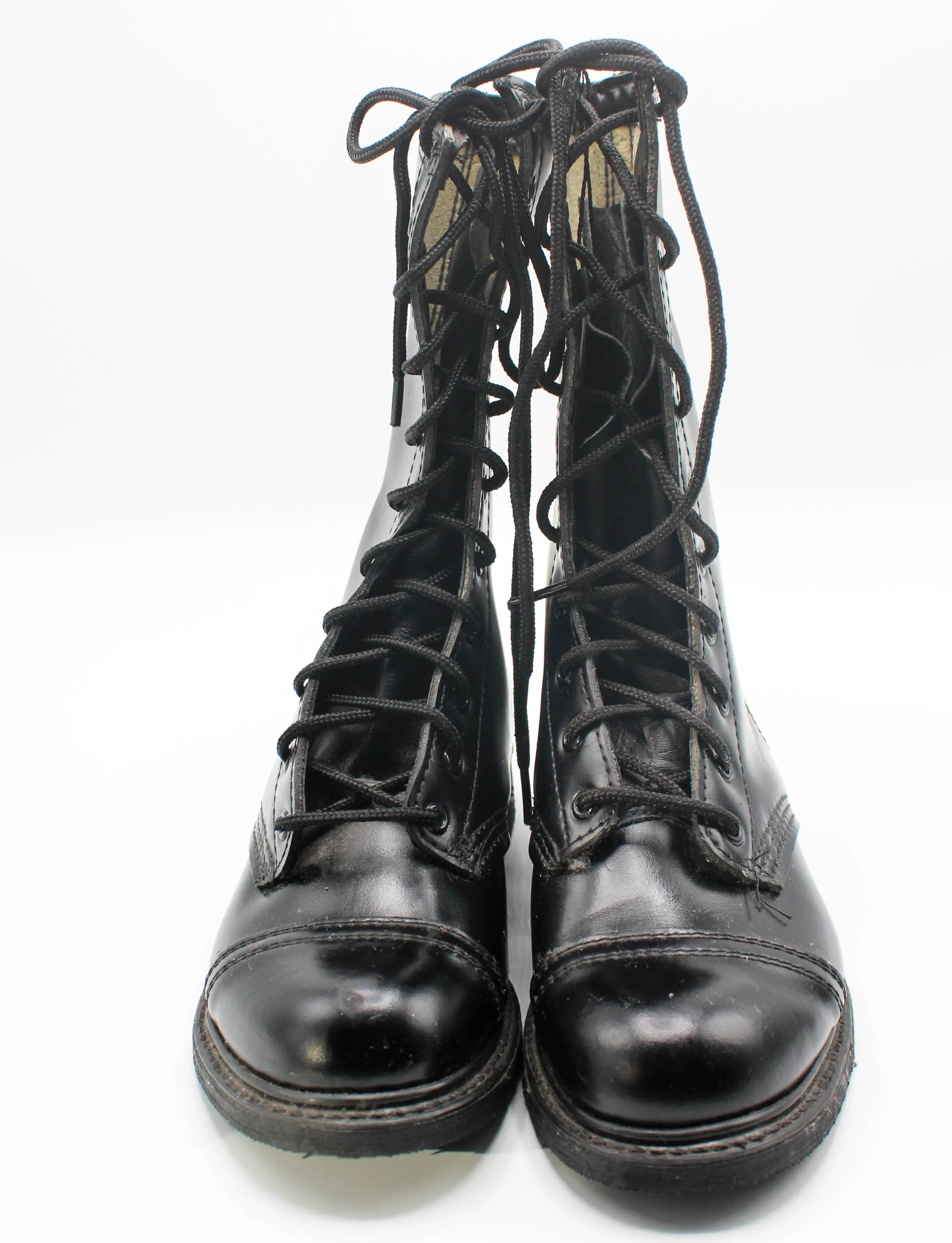 Women's Vintage Jump Boots Leather Combat Biker Dead Stock Size 5-6