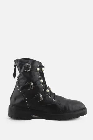 Zara Laces Buckle Straps Ankle Boots | 100% Authentic Leather