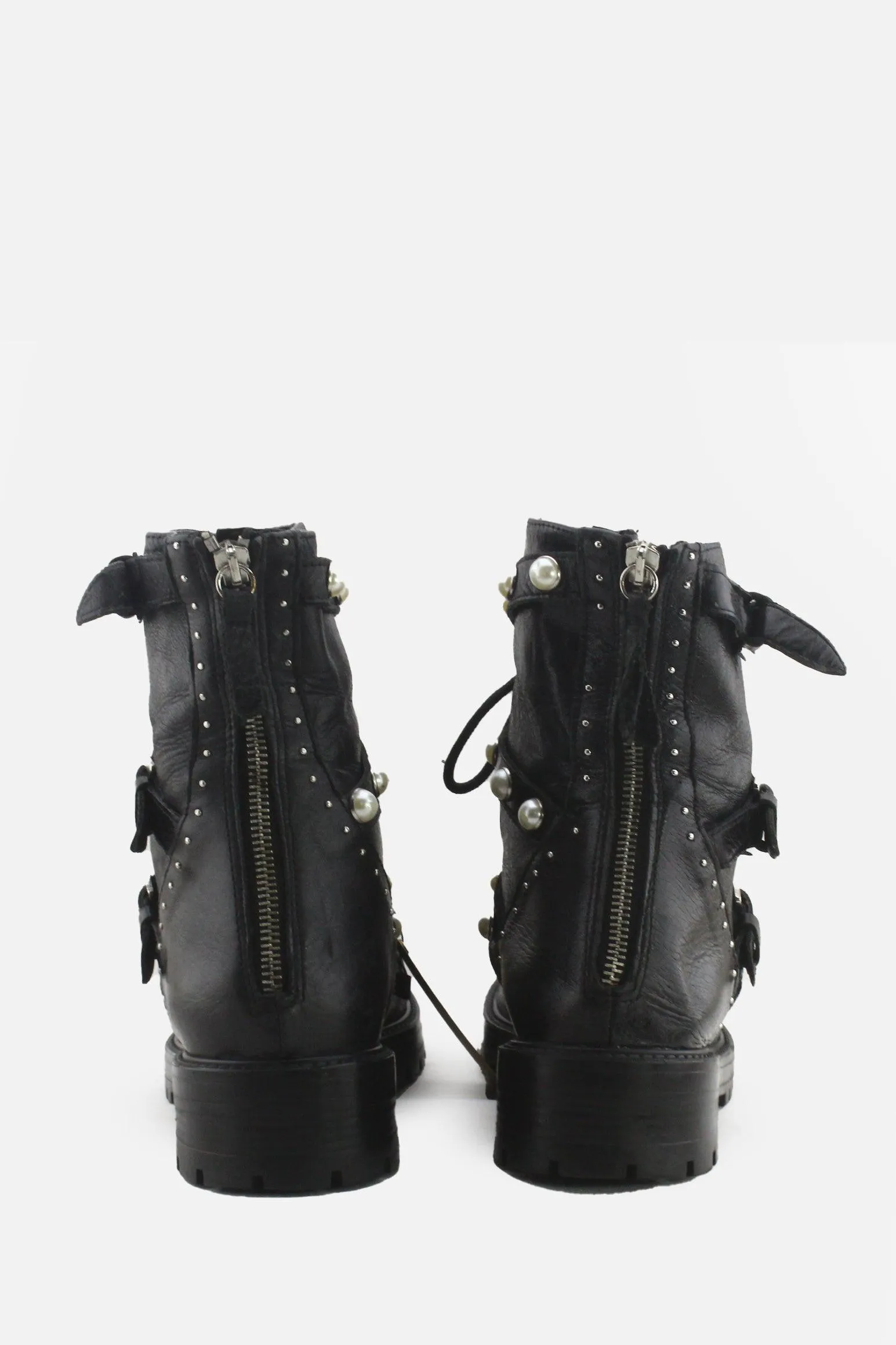 Zara Laces Buckle Straps Ankle Boots | 100% Authentic Leather