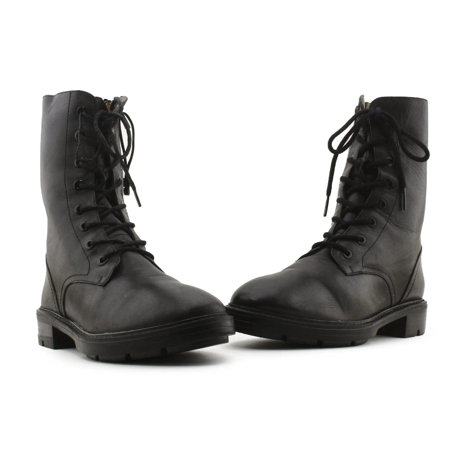 Zara Zipper Laces Combat Boots | 100% Authentic Leather